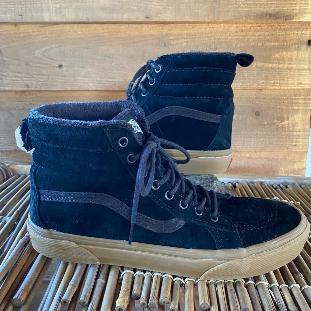 Vans Black and Tan High-Top Sneakers